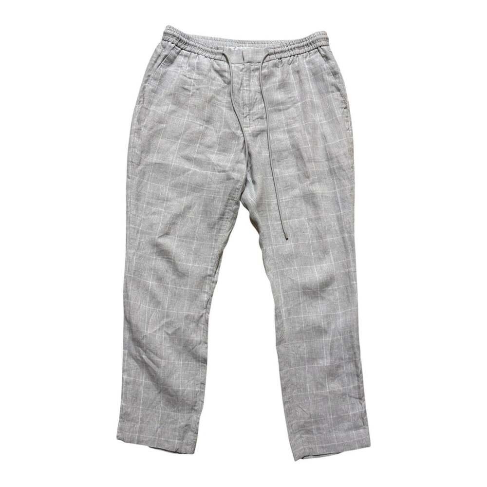 Express Men’s 100% Linen Drawstring Pants Light Gray Casual 34x30
